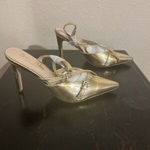Chase and‎ Chloe Camila-9 Metallic Gold Heels  Pumps Size 8- New in Box